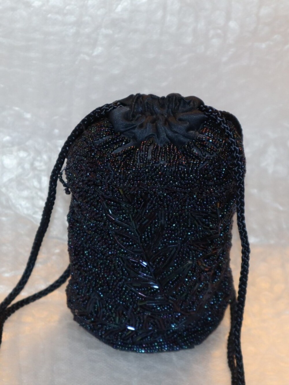 Tweeds Vintage Black Beaded Evening Purse Prom Party Small - Picture 9 of 15